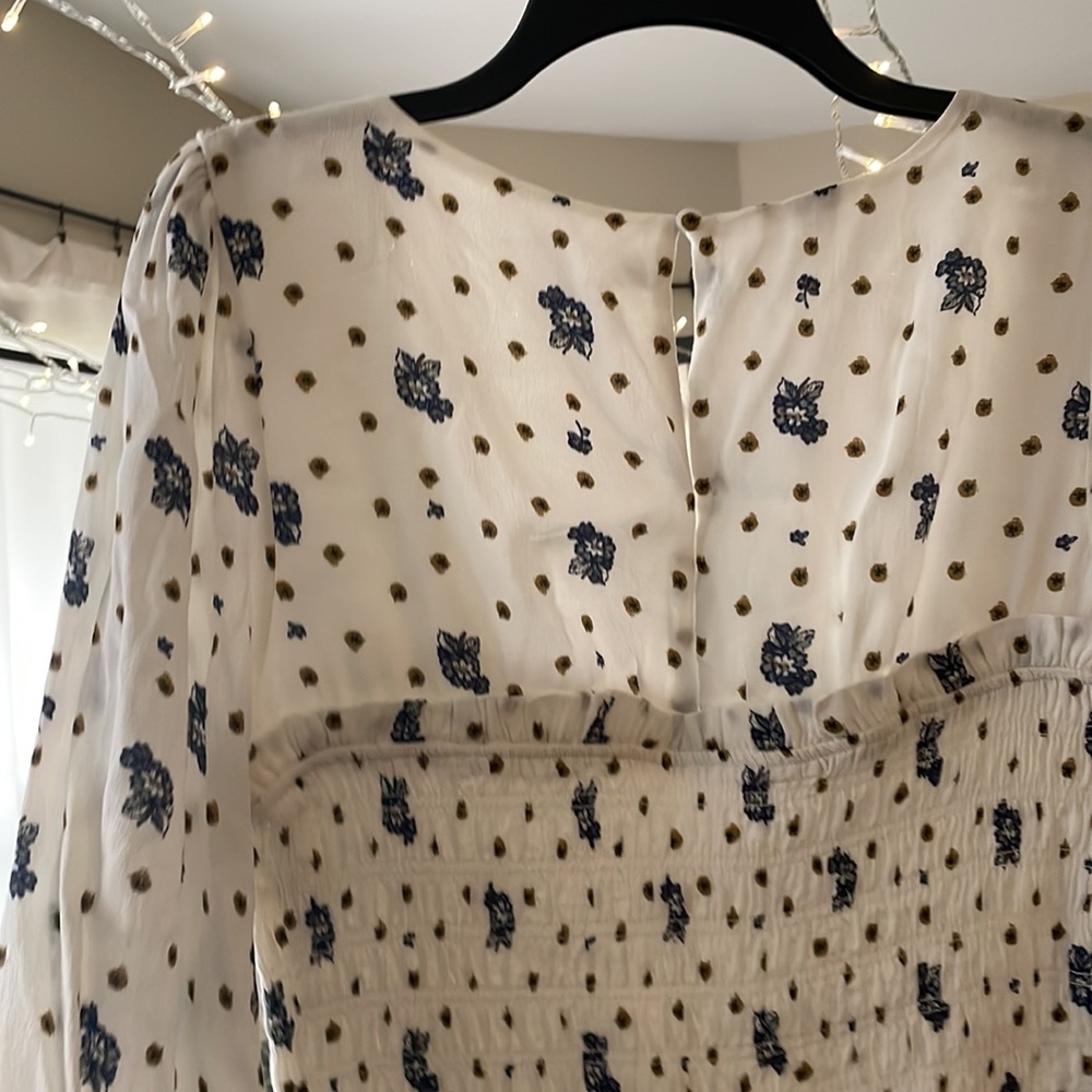 Free People Cream Mini Dress with Black Floral Print - Picture 3 of 4